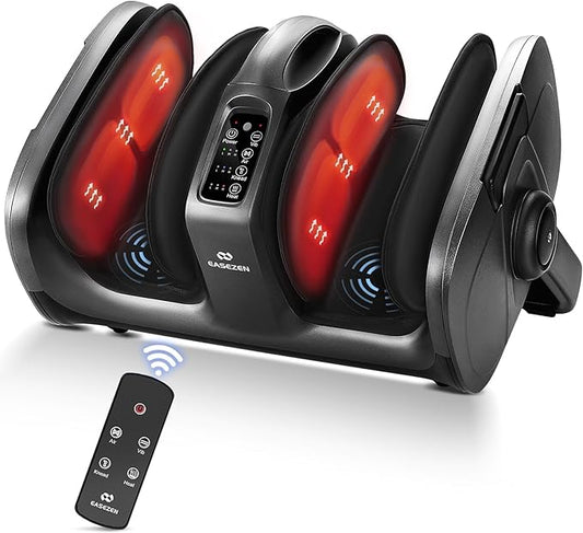 Foot Massager with Heat & Vibration, Shiatsu Foot Massager Machine for Pain Relief, Deep Tissue Kneading, Adjustable Vibration &Pressure -Massage Feet, Leg, Calf, Ankle, Gifts for Dad Mom