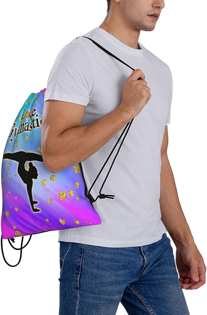 Gymnastics Drawstring Bags Adjustable Sports Gym Bag Drawstring Backpack Water Resistant String Bag Party Favors Bags