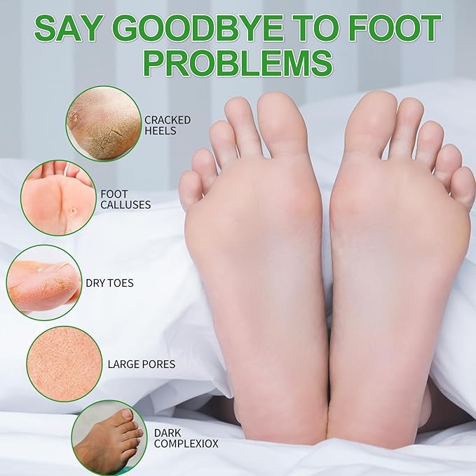 Pedicure Kit Foot Soak Set: Bubble Salt, Sugar Scrub, Massage Mask, Massage Lotion in a Box, 4 Step Foot Spa Kit for Dry Feet, Calluses and Tired Feet(3 Set Olive)