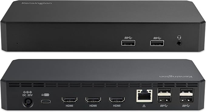 Kensington SD4760P 11-in-1 USB-C Docking Station Triple Monitor DisplayLink Docking Station, 3xHDMI, 100W Charging for Laptop, 6xUSB A, Ethernet, Audio, for Mac and Windows Driver Require K33622NA
