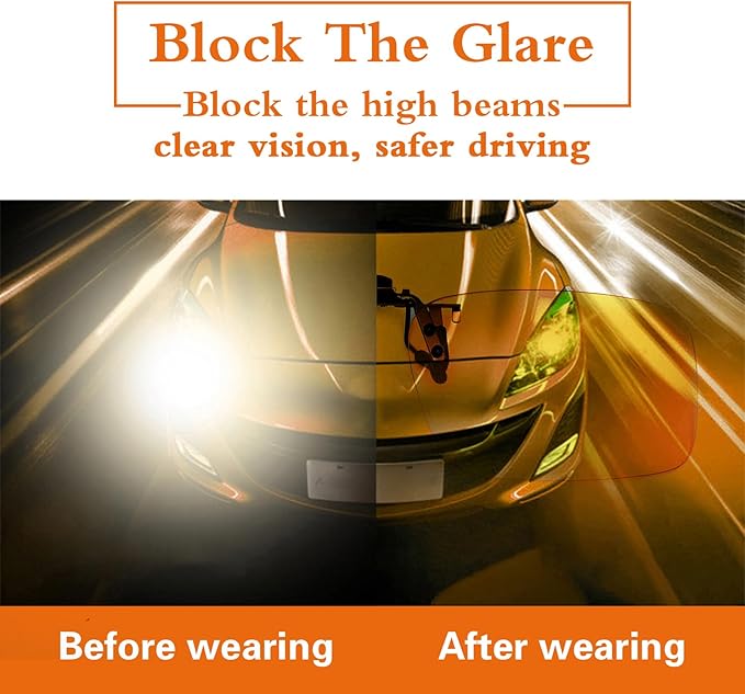 TERAISE Clip-on Night Vision Glasses Flip up Driving Glasses Men Women HD Polarized Anti Glare UV400 for Outdoor