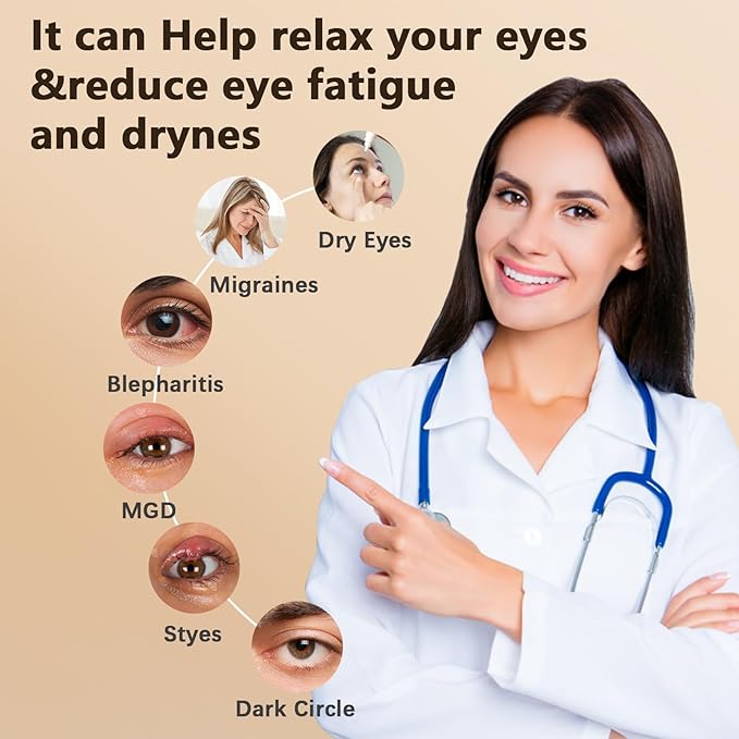 Heated Eye Mask-Cordless Eye Mask for Dry Eyes,Electric Warm Compress for Eyes,Improved Sleep, Blackout Eye Heating Pad for Eye Relief,Rechargeable Warming Eyes Mask for Travel with Washable Cover