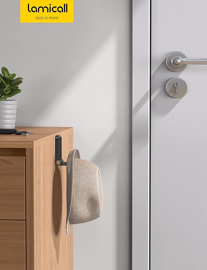 Lamicall Headphone Stand, Sticky Headset Hanger - 2 Pack Adhesive Headphone Holder Hook Mount, Headset Holder Clip Under Desk, Earphone Clamp for Airpods Max, HyperX, Sennheiser, Black