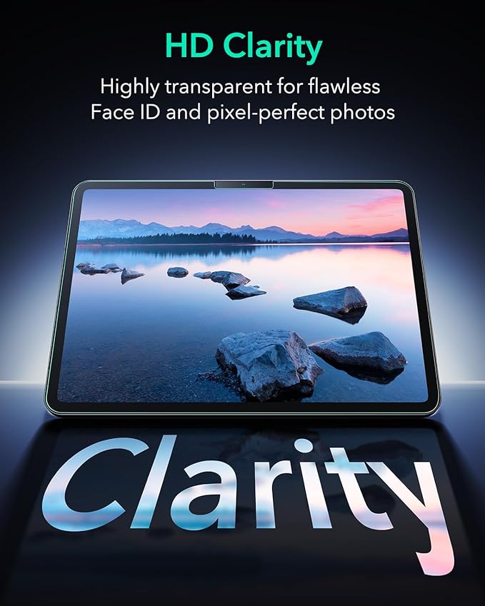 ESR 2 Pack Armorite Screen Protector for iPad Pro 11 Inch (M5/M4) 2025/2024, Tempered-Glass Film with Easy Application Tray, Military-Grade Protection, Scratch Resistant, HD Clarity