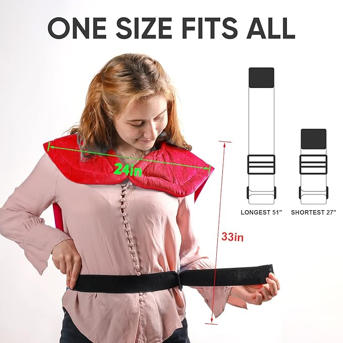 24"x33",Weighted Heating Pad for Back Pain Relief, XXL Large Size Electric Heating Pad for Neck and Shoulders,Neck Heating pad,Warm Christmas Gifts,4 Heat Settings,Auto-Off, Machine Washable,Red