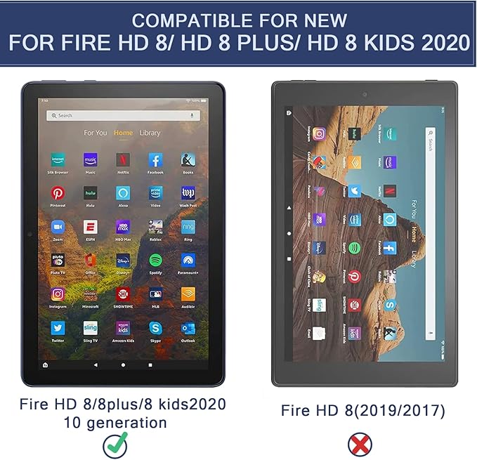 IPROKKO Anti-Blue Light Screen Protector (2 Pack) for All-New Fire HD 8/8 Plus/Kids (12th/10th Gen), Anti-Glare HD Clear Shield PET Film