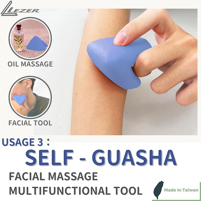 LEZER Trigger Massage Point, Manual Massage Ball, Muscle Knots Relief Tool, Myofascial Release, Physical Therapy, Deep Tissue Back Massage, Plantar Fasciitis, 2.9 in x 2.1 in (Blue)