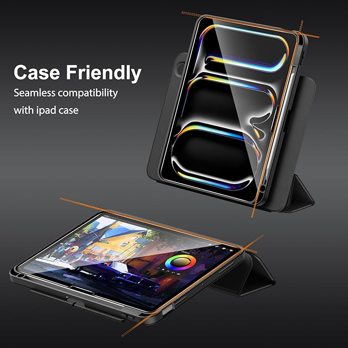 SPARIN 2 Pack Screen Protector for iPad Pro 13-inch M5/M4 (2025 & 2024 Version), Tempered Glass with Easy Application Tray, Case Compatible, Anti-Scratches, High Definition