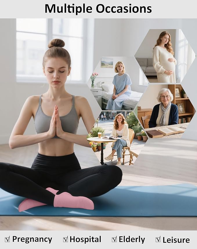 6 Pairs Pilates Socks for Women, Non Slip Yoga Socks with Grips for Barre Ballet Athletic Workout Barefoot Hospital