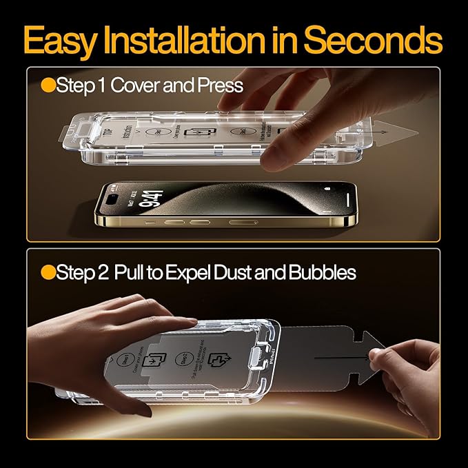 SMARTDEVIL 3 Pack Screen Protector for iPhone 15 Plus Tempered Glass, HD Clear Film, Easy Installation, Dust-Free & Bubble-Free