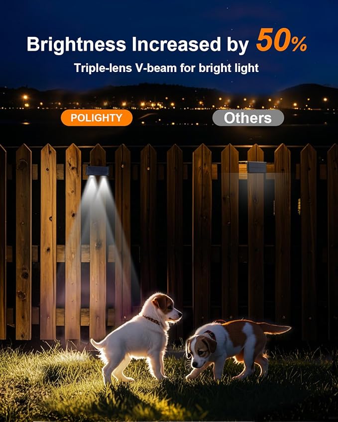 Solar Fence Lights Outdoor Waterproof LED Spot Lens for Step, Wall, Deck, Patio, Yard, Rail, Garage, Pool, Stair, Walkway, Garden Landscaping Enhanced Security Easy Install Cool White 8 Pack