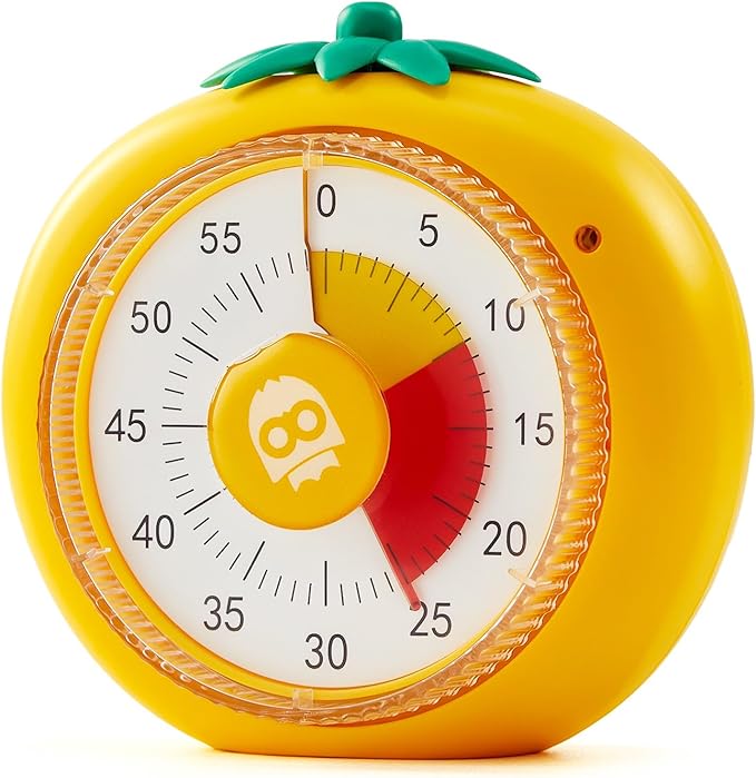 Visual Timer for Kids, 60-Minute Countdown Timers for Classroom Office Kitchen with Silent Operation, Kids Timer for Teaching with Cute Design, 4-Color Zone Pattern Pomodoro Timers