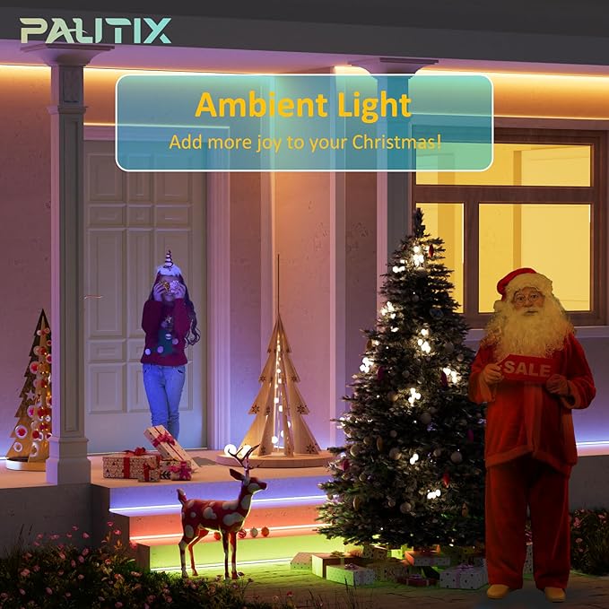 PAUTIX RGB COB LED Strip Light IP65 Waterproof 16.4ft/5m,UL Listed 24V Color Changing Flexible Tape Lights Multicolor with 4200LEDs,for TV,Bedroom,Party DIY Decoration(Adapter&Controller Not Included)