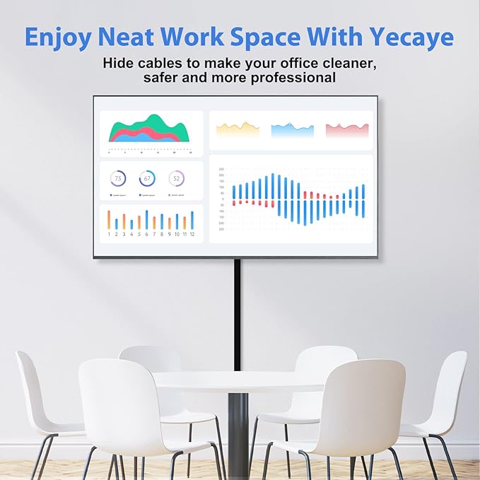 Yecaye Black Cord Hider, One-Cord Channel Cord Cover on Wall, Cable Management Kit, Wire Covers for Cords, Cable Raceway, W0.59in H0.4in, Black