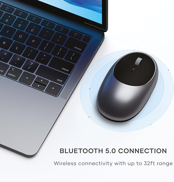Satechi M1 Wireless Bluetooth Mouse, USB-C Rechargeable, Compact & Portable, for MacBook Air/Pro M4, iPad Air/Pro M4/M3, iPad mini, Mac mini, iMac & Windows - Space Gray
