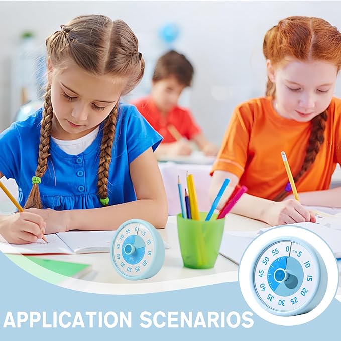 Visual Timer 60-Minute - Silent Countdown for ADHD, Kids, Self-Discipline Tool for Classroom, Kitchen & Homeschool Time Management