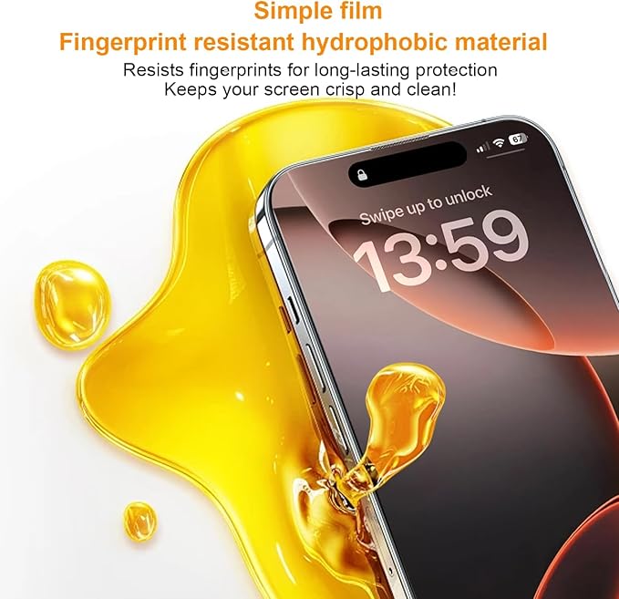 OneFish Privacy Screen Protector for iPhone 17 Pro Max, Full Edge Coverage 6.9" 17 Pro Max, Scratch Resistant, Bubble Free, Easy Installation, Auto Dust-Elimination, 2 Pack