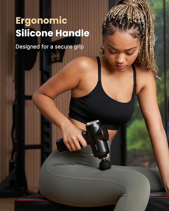 RENPHO Massage Gun Deep Tissue with 8-12mm Adjustable Amplitude Heavy-Duty, Percussion Professional Muscle Massager Gun with Portable Case for Athtetes & Home Use, Active EVO