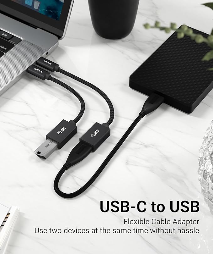 Syntech USB C to USB Adapter, 2 Pack USB C to USB 3, Type C to A, Thunderbolt 3 to USB Female Adapter OTG Cable Compatible with iPhone 17/Air/16/15 Pro Max, iPad mini 6, MacBook Pro, Air and More