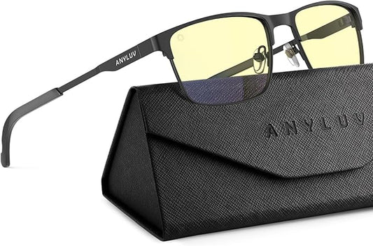 ANYLUV Blue Light Glasses for Men/Women, Lightweight Blue Light Blocking Glasses, Anti-Eye Strain Computer Glasses for Gaming