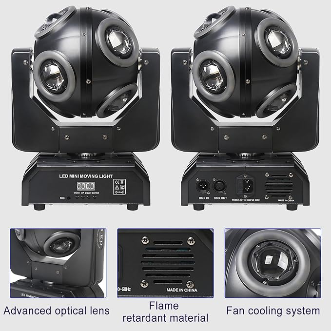 Moving Head Light,Led RGBW 4in1 Beam Effect Ball, DJ Lights with Sound Activated for Wedding DJ Party and Live House