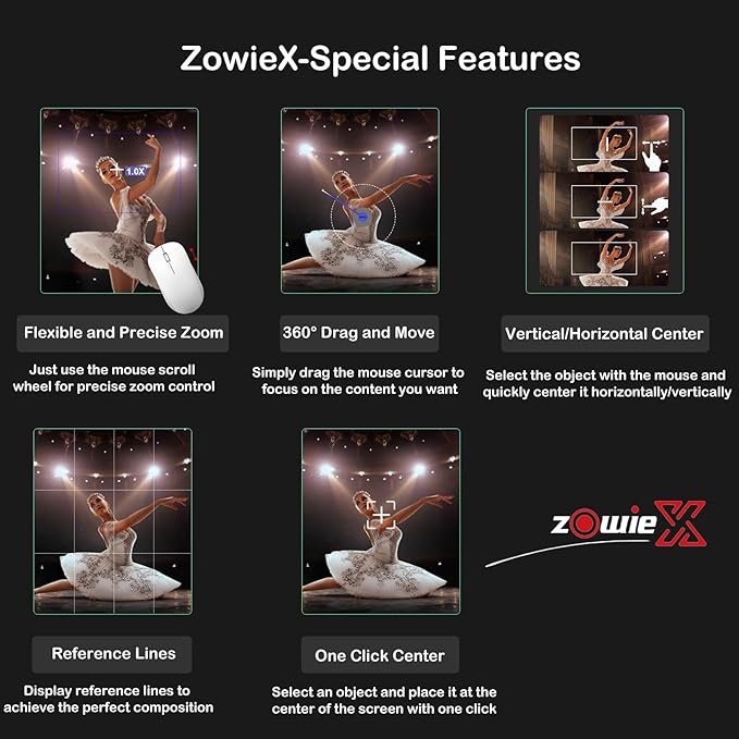 zowietek 4K PTZ Camera, USB/HDMI/LAN Outputs, Wide Angle, 12X Optical Zoom, Ergo-Ease Remote Control, TOF Auto Focus for Video Conference, Meeting, Church, Streaming, Event, Teaching