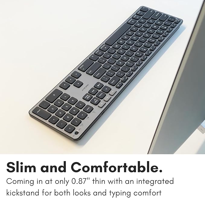 Macally Backlit Bluetooth Keyboard for Mac - Compatible Apple Keyboard Wireless - Multi-Device for MacBook Pro/Air, iMac, iMac Pro, Mac mini/Pro