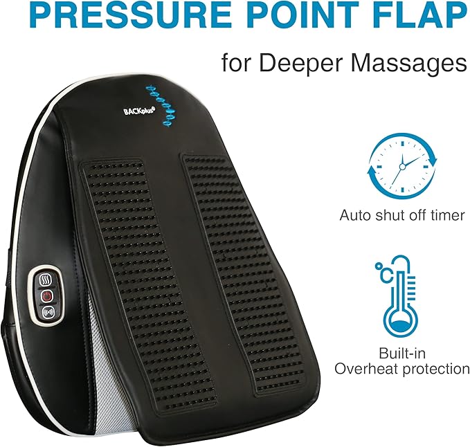 Shiatsu Massage Pad with Heat - Deep Kneading Back & Neck Massager Cushion for Pain Relief - Transform Any Chair into a Personal Massage Therapist