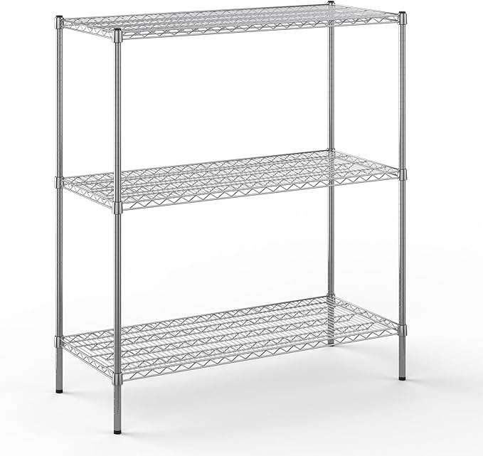 21" Deep x 48" Wide x 54" Height Wire Shelving Kit | 3-Tier | NSF Commercial Storage Rack Unit
