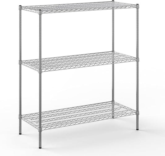 21" Deep x 48" Wide x 54" Height Wire Shelving Kit | 3-Tier | NSF Commercial Storage Rack Unit