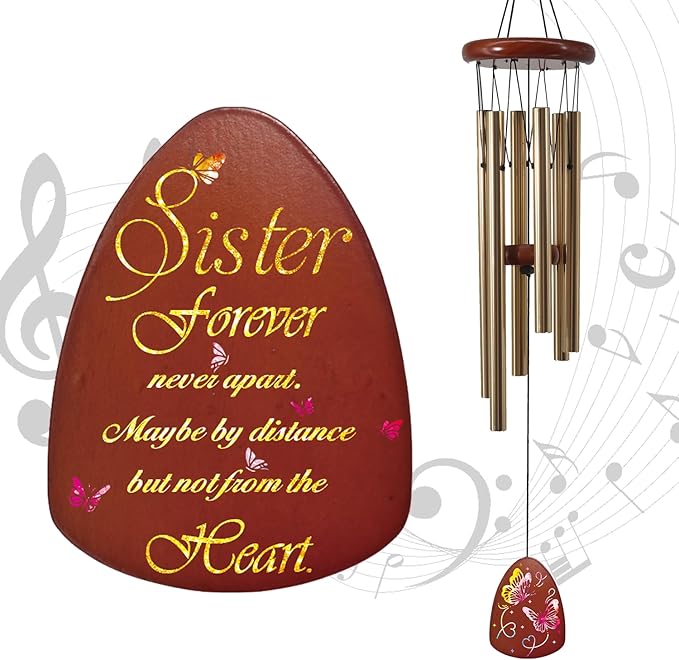 Sister Birthday Gifts idea Wind Chimes, Butterfly Sister Gifts for Sister, Sister Gifts from Sister for Thanksgiving Chirstmas Birthday Wedding Graduation Gift for Sister, Sister-in-Law