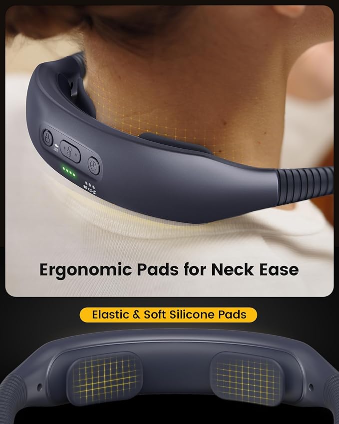 Glocusent Ergonomic Reading Light, 1600mAh Rechargeable Book Light for 100 Hrs - 3 Colors & 5 Brightness, Neck Light with Timers, Sleep Aid & Travel Lock, Perfect for Reading, Knitting & Craft