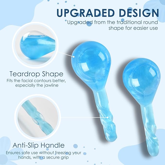 Facial Ice Globes Cryo Sticks, Cooling Beauty Tool for Face, Neck & Eyes, Helps Reduce Puffiness, Refine Pores & Smooth Fine Lines, Cryotherapy Roller for At-Home Skincare Routine