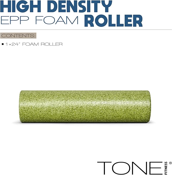 Tone Fitness High Density EPP Foam Exercise Foam Roller for Yoga, Pilates, Stretching, Massage, and Recovery | Multiple Sizes and Colors