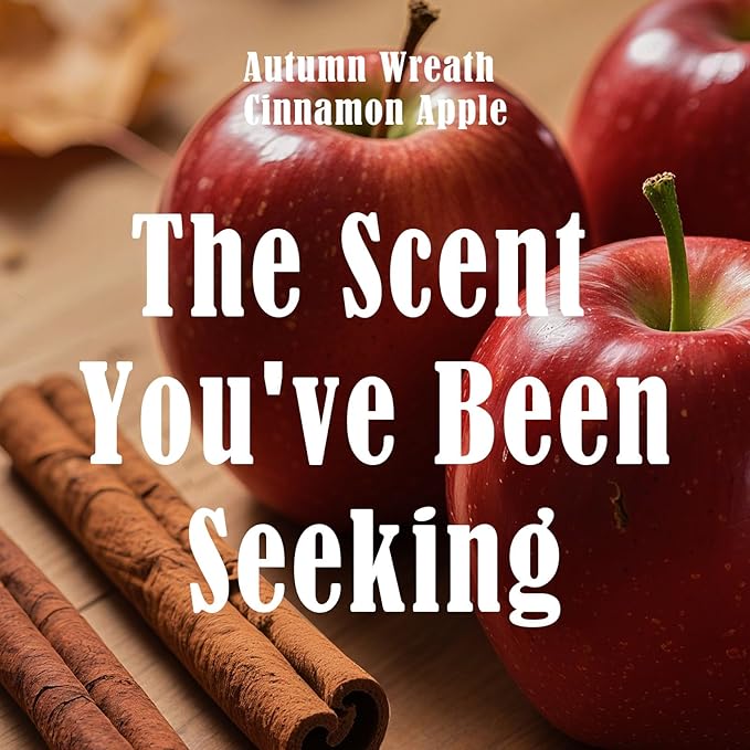 Apple & Cinnamon Scented Candle, Large Jar Aromatherapy Candle Over 60 Hours of Burn Time, Candles for Home Scented Fall Decor Home Fragrance Perfect for Gifting