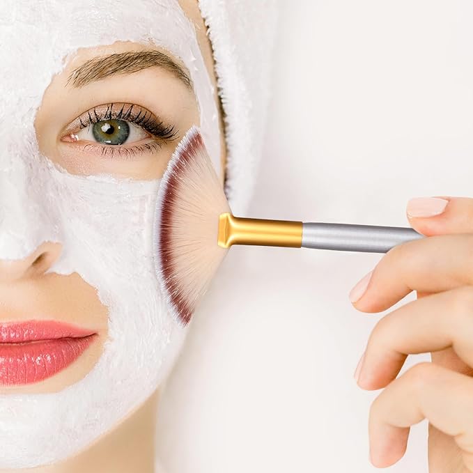 60 Pcs Fan Facial Brushes Fan Mask Soft Facial Applicator Brushes Acid Brush Cosmetic Makeup Blush Applicator Tools for Esthetician Eyeshadow Peel Mud Cream(Champagne, Black)