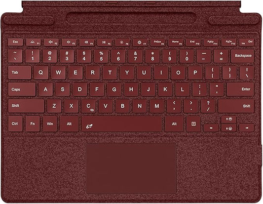 Keyboard for Surface Pro 11/10/9/8/X (13inch), Portable Slim Type Cover for Surface Pro, Wireless Bluetooth Keyboard with Touchpad, Backlits,Built in Pencil Holder,Wine Red
