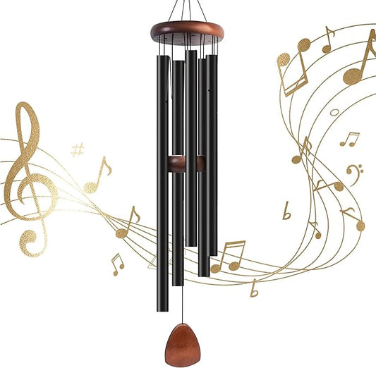 50 Inch Wind Chimes for Outside. Deep Tone Large Wind Chimes with 5 Aluminum Tubes Courtyard Decoration. Windchimes Outdoor Create an Enjoyable Atmosphere & Give Mom a Gift