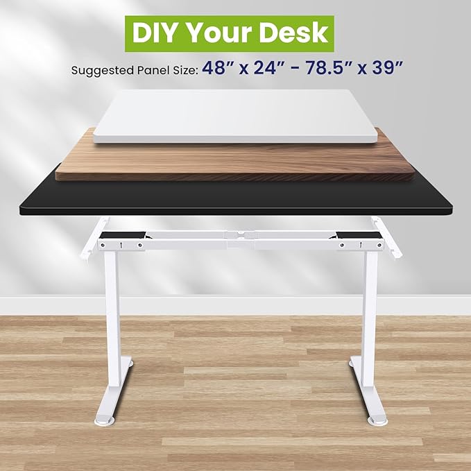 farexon Electric Standing Desk Frame with Cable Management Tray, Wheels & Hooks, Heavy Duty Dual Motor Stand Up Desk Dual-Beam Frame,265 lbs Capacity up to 78" x 40" Tops (White Frame Only)