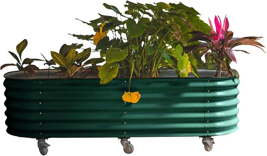 Vego garden 2 x 6 ft Self Watering Rolling Garden Bed-British Green