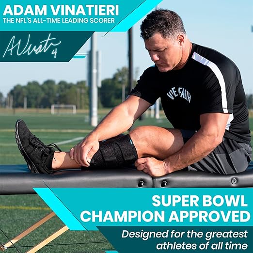 Vive Calf Brace - Adjustable Shin Splint Support - Lower Leg Compression Wrap Increases Circulation, Reduces Muscle Swelling - Calf Sleeve for Men and Women - Pain Relief (Beige)