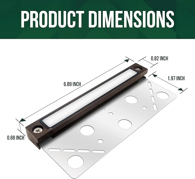 GKOLED 6.8 Inches Hardscape Lights, Low Voltage Retaining Wall Lighting with Frosted Lens, 12V AC/DC Paver Light with 1.5W 2700K LED Chips, Outdoor Landscape Step Lights, Die-cast Aluminum Housing