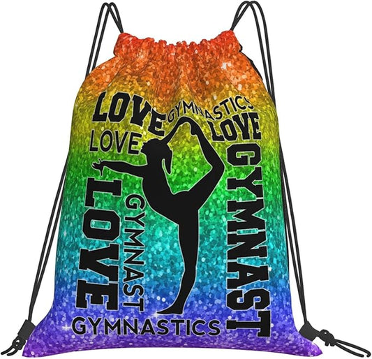 Gymnastics Drawstring Backpack Gym String Bag Drawstring Sackpack Sport For Womens Mens