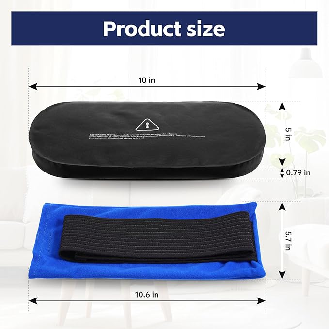 Reusable Hot and Cold Ice Packs for Injuries 3h+ Long Lasting Reusable Gel Wraps for Shoulder Back Knee Joint Pain Muscle Soreness and After Surgery 2pcs with Strap
