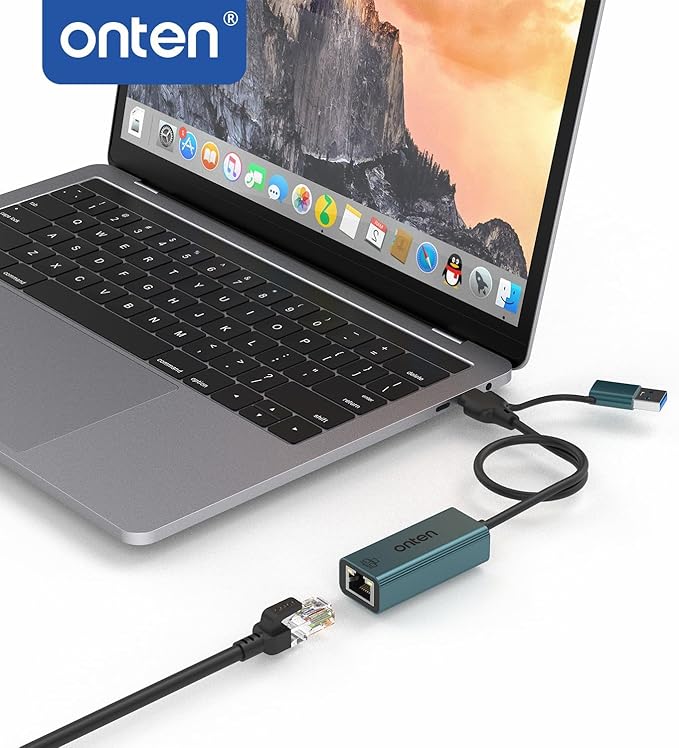 Onten USB-A and USB-C to Ethernet Adapter,Driver Free RJ45 to USB C or USB A, Gigabit Ethernet LAN Network Adapter for Windows,Mac OS, iOS and More