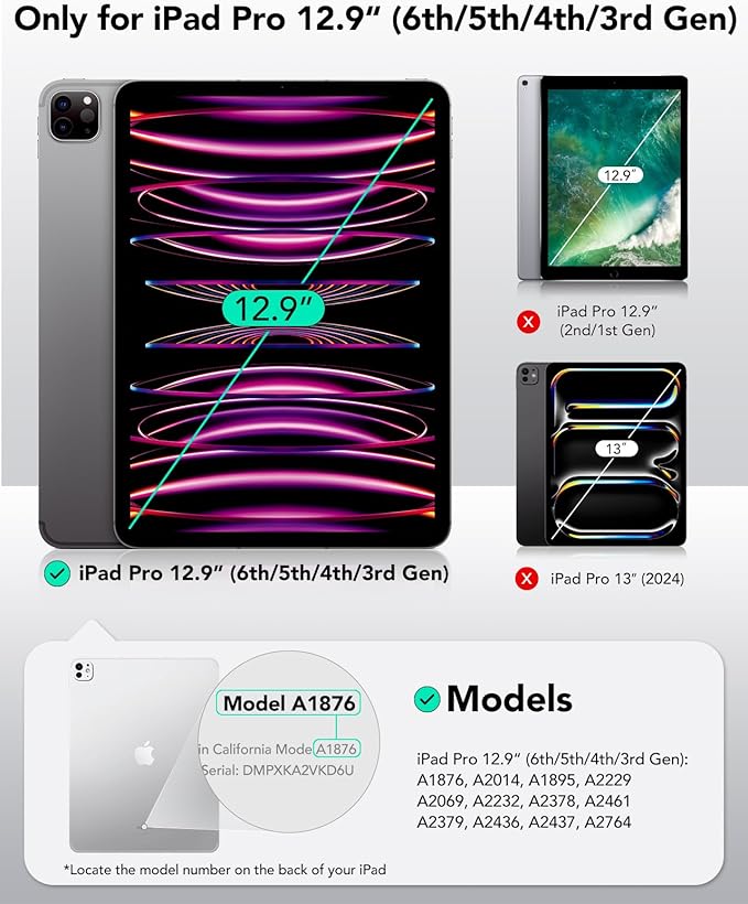 ESR iPad Pro 12.9 Screen Protector, Protective Film for iPad Pro 12.9 Inch (2022/2021/2020/2018), Tempered-Glass Film with Easy Application Tray, Scratch Resistant, HD Clarity, 2 Pack