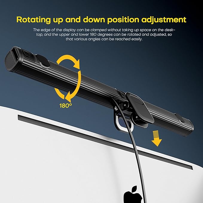 XINBAOHONG Mini Laptop Monitor Light, Computer Monitor Screen Light Care-Reading LED Task Lamp Adjustable Brightness Color Temperature Reading Laptops