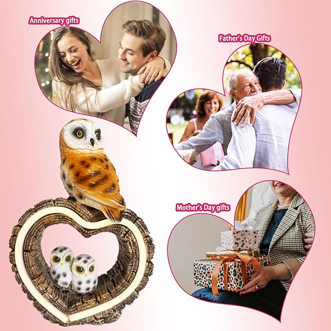 Solar Outdoor Garden Statue, Garden Decor Waterproof Solar Owl Lights for Outside Yards, Art Lawns,Christmas,Home Decor,Birthday Gifts for Women Mom(Love Owl)