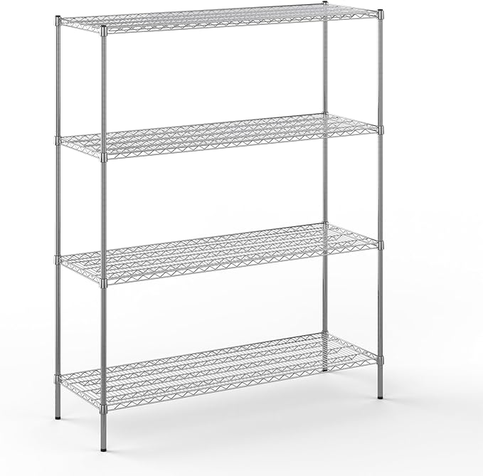 21" Deep x 60" Wide x 74" Height Wire Shelving Kit | 4-Tier | NSF Commercial Storage Rack Unit
