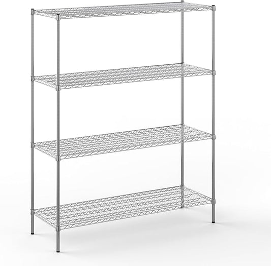 21" Deep x 60" Wide x 74" Height Wire Shelving Kit | 4-Tier | NSF Commercial Storage Rack Unit
